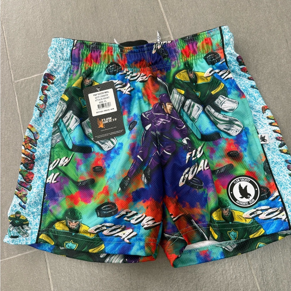 Flow Society Youth Lined Athletic mid length Shorts - Multi Color